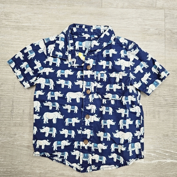 BABY GAP Rhino Print Shirt Baby Size 12-18M - Picture 1 of 4